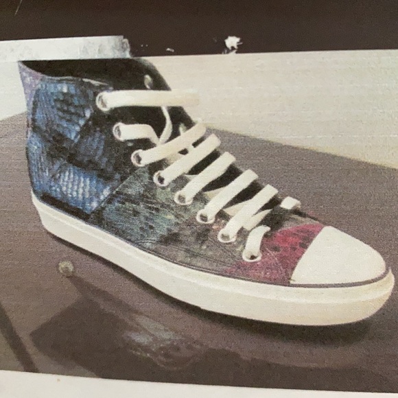 NEW Roberto Cavalli Men’s-Women’s sneakers snake leather women’s size 9 men’s 8 - Picture 5 of 7